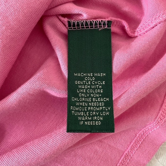Lauren Ralph Lauren Top Womens Size Large Pink Bell Sleeve Preppy Designer Top - Picture 9 of 9
